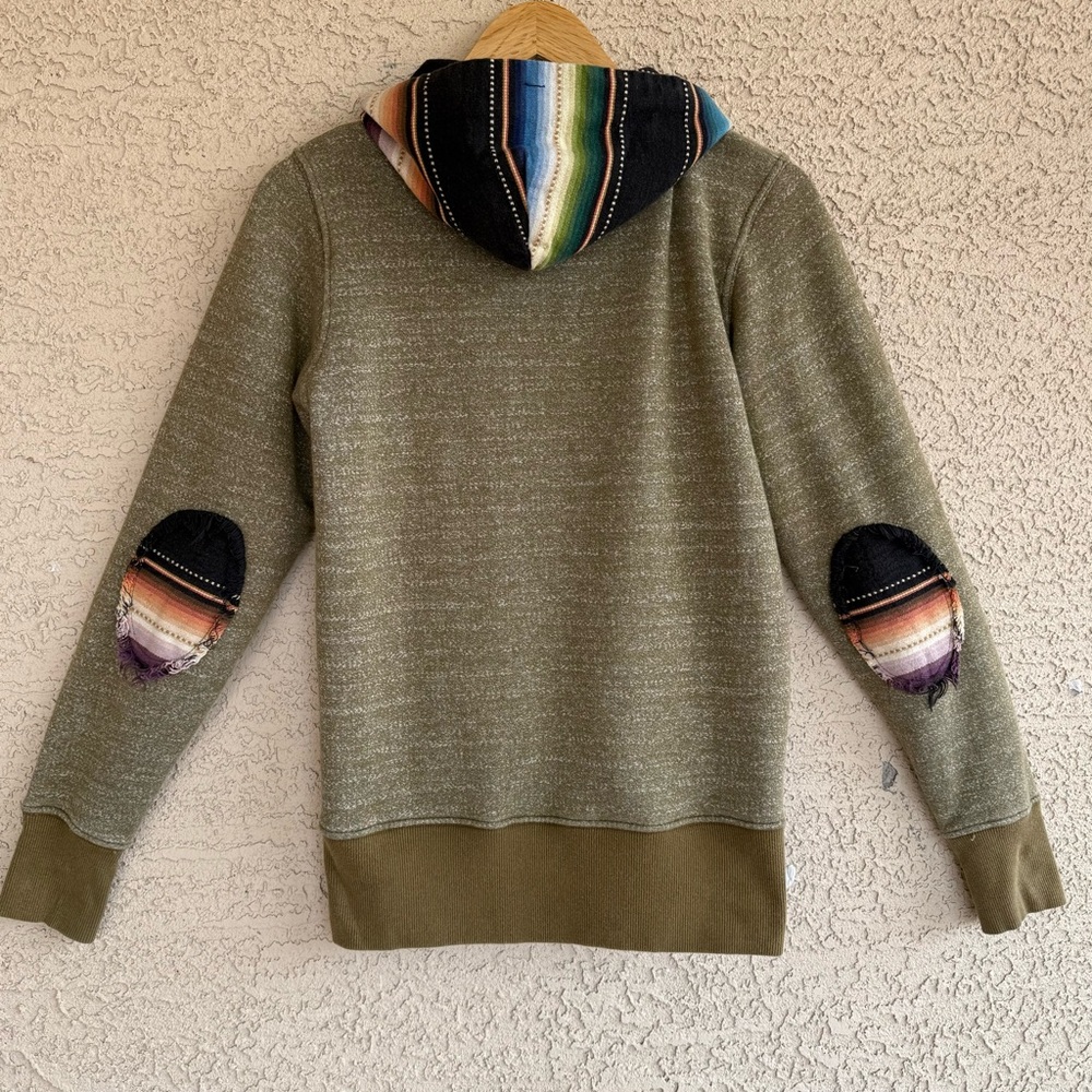 Anthropologie Serape Lined Hooded Zip Sweatshirt Western Aztec Boho Jacket Med - Picture 8 of 9